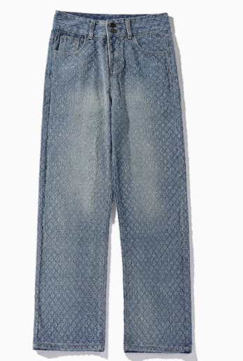 Vintage-Muster Jeans in Blau