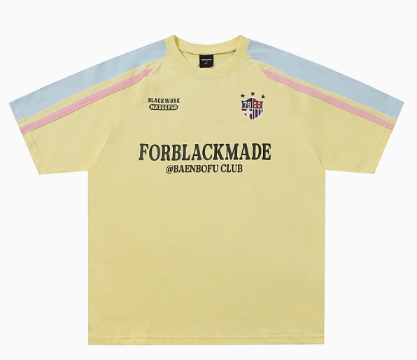 Oversize T-shirts with stripes in light yellow