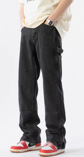Vintage Cargo-Jeans in Schwarz