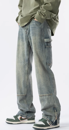 Vintage Cargo-Jeans in Blau