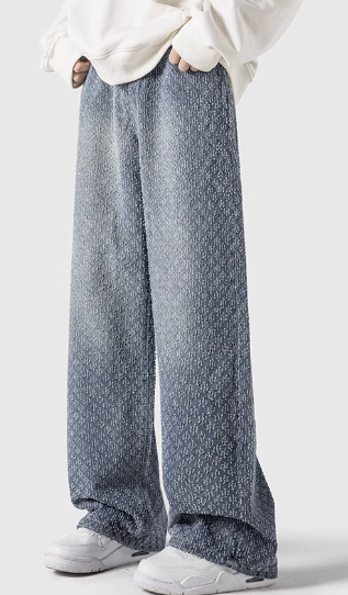 Vintage-Muster Jeans in Blau