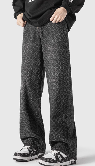 Vintage-Muster Jeans in Schwarz